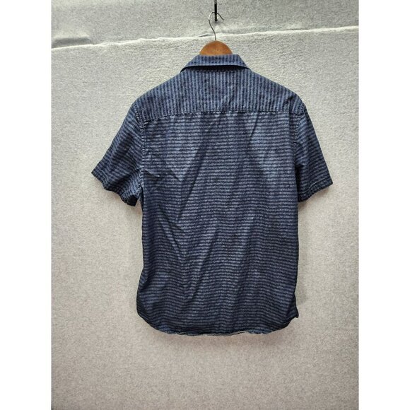 Calvin Klein Jeans Mens Blue Striped Short Sleeve Button-Down Shirt Size L - Picture 6 of 6